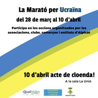 Alpicat implica les entitats, clubs i comerços del poble en La Marató per Ucraïna, que recollirà fons durant dos setmanes