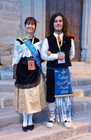 Clara Escuer Roure, escollida pubilla comarcal del Segrià 2024, i Ramon Tomàs Hernández, cabaler
