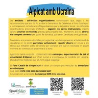 Anul·lació de la campanya de recollida de material per Ucraïna i justificació