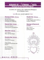 Horaris de les celebracions litúrgiques de Setmana Santa