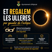  L’Ajuntament regala ulleres per gaudir de l’eclipsi solar amb seguretat