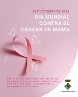 L'Ajuntament se suma a la celebració del Dia Mundial contra el Càncer de Mama