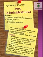Oferta de treball per a un/a auxiliar administratiu/va a l’Ajuntament